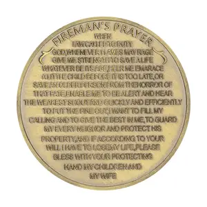 Đồng xu thách thức cầu nguyện của lính cứu hỏa Hoa Kỳ lính cứu hỏa lưu niệm đồng xu cho tôi sức mạnh để cứu một món quà sưu tập cuộc sống