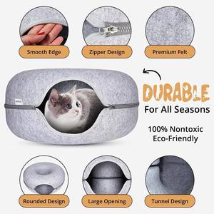 Groothandel Dubbele Verdieping Kat Donut <span class=keywords><strong>Tunnel</strong></span> Voor Indoor Katten Vilt Kat Bed Rond Huis Om Te Spelen - Product Image 4