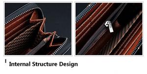 DAIQISI nuovo stile lungo in pelle PU portafoglio <span class=keywords><strong>pochette</strong></span> con cerniera per gli uomini con cinturino con manico, maschio cucita colori borsa del telefono cellulare - Product Image 6