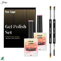 Kit de vernis gel UV effet œil de chat scintillant pour salon, fournitures pour ongles OEM/ODM, avec pinceau double tête noir pour manucure