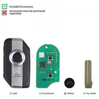 Clé intelligente de moto Xhorse XSBM90GL XM38 B-MW 2026 avec puce 8A et coque à 3 boutons