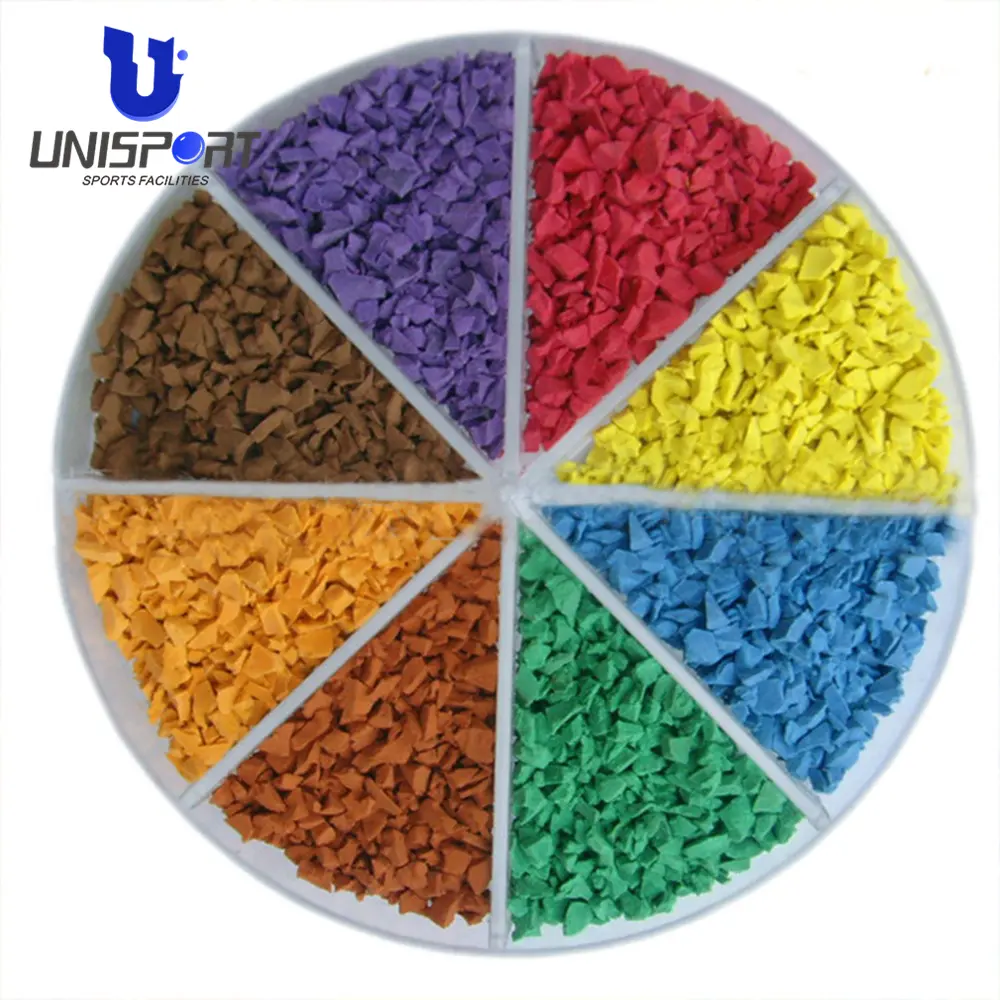 Unisport Hot Sale Rubber Playgrounds Sports Tracks Use For Blue Epdm Granules