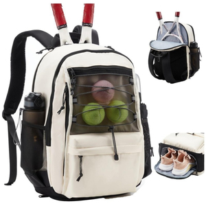 Bolsa de Raquetas Deportiva Multifuncional para Mujeres, Hombres y Jóvenes, Mochila de Tenis y Bádminton con 4 Compartimentos para Raquetas y Ganchos para Valla - Product Image 1