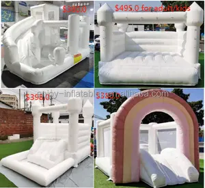 Kids Jumping Bouncer Combo Inflatable White Bouncy Castle Bounce House Slide With Pool