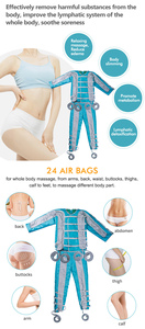 BR619 PRO 3‑In‑1 24 Air‑Bags เครื่องกดบำบัดด้วยอินฟราเรดแบบถุงลม ระบบนวดระบายน้ำเหลือง นวดตัว นวดรอบดวงตา อุปกรณ์สำหรับร้านเสริมสวย มีบริการ OEM - Product Image 2