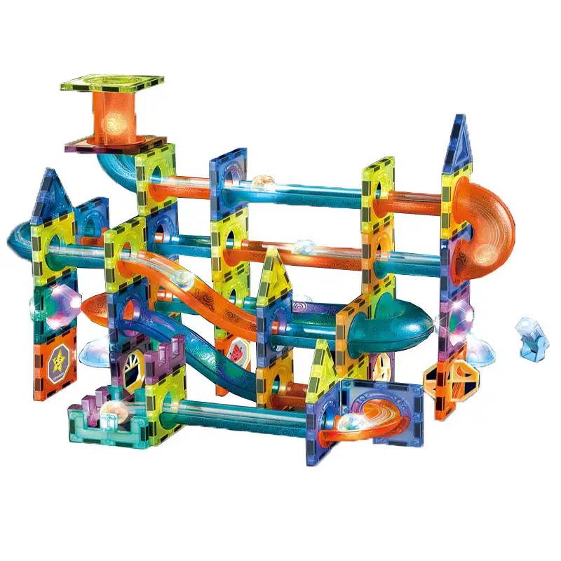 110Pcs Kids Educatief Speelgoed Diy Kleurrijke Verlichting 3d Building Magnetische Blokken Voor Peuters