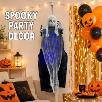SIPKLR Fantôme lumineux suspendu pour Halloween, 85 cm, pour décoration de maison hantée ou de jardin