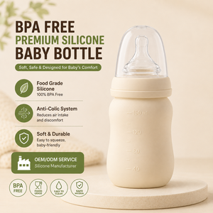 Bouteille pour bébé en silicone sans BPA, anti-coliques, <span class=keywords><strong>biberon</strong></span> pour nouveau-né, <span class=keywords><strong>biberon</strong></span> en silicone souple, OEM ODM - Product Image 1