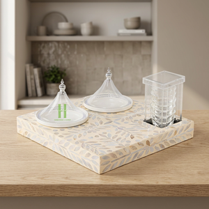Nuevo diseño MOP portavasos de cristal con Incrustaciones de nácar portavasos de cristal Ramadán Eid regalos Decoración - Product Image 1