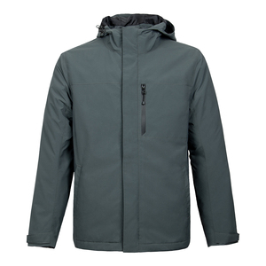 High Quality Custom Casual Men's Winter <strong>Jackets</strong> <strong>Grey</strong> Soft Shell Fleece Hood Thick Zip <strong>Waterproof</strong> Breathable Outdoor Wholesale - Product Image 1