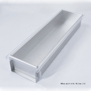 Bandeja Caja Contenedor Molde para Pastel Tiramisú de Aluminio Anodizado de 40 cm con Tapa Transparente - Product Image 5