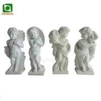 Statue d'ange miniature en marbre blanc naturel pour décoration de jardin extérieur