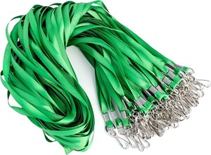 Longe de <span class=keywords><strong>cou</strong></span> en vrac en polyester avec clip et crochet pivotant porte-clés simple pour badges d'identification étiquettes nominatives clés - Product Image 3