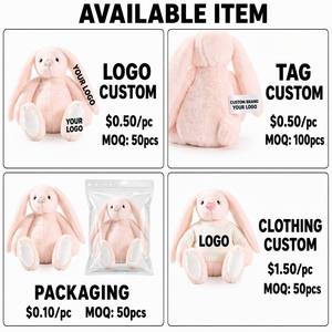 Peluche Lapin Personnalisée OEM, Nouvel Article, Doudou Animal en Peluche de Dessin Animé, Cadeau d'Anniversaire Mixte en Gros avec Longues Oreilles - Product Image 5