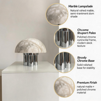 Lampes en marbre espagnol pour l'éclairage nocturne dans le salon, la chambre et le bureau. Lampes de table de luxe pour villa, design de décoration intérieure.