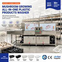 Machine de lavage automatique de caisses de transport de champignons, nettoyeur industriel de boîtes logistiques en plastique pour ferme de champignons