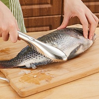 Ustensiles de cuisine : Écailleur de poisson manuel en acier inoxydable, grattoir à écailles, brosse, éliminateur rapide d'écailles