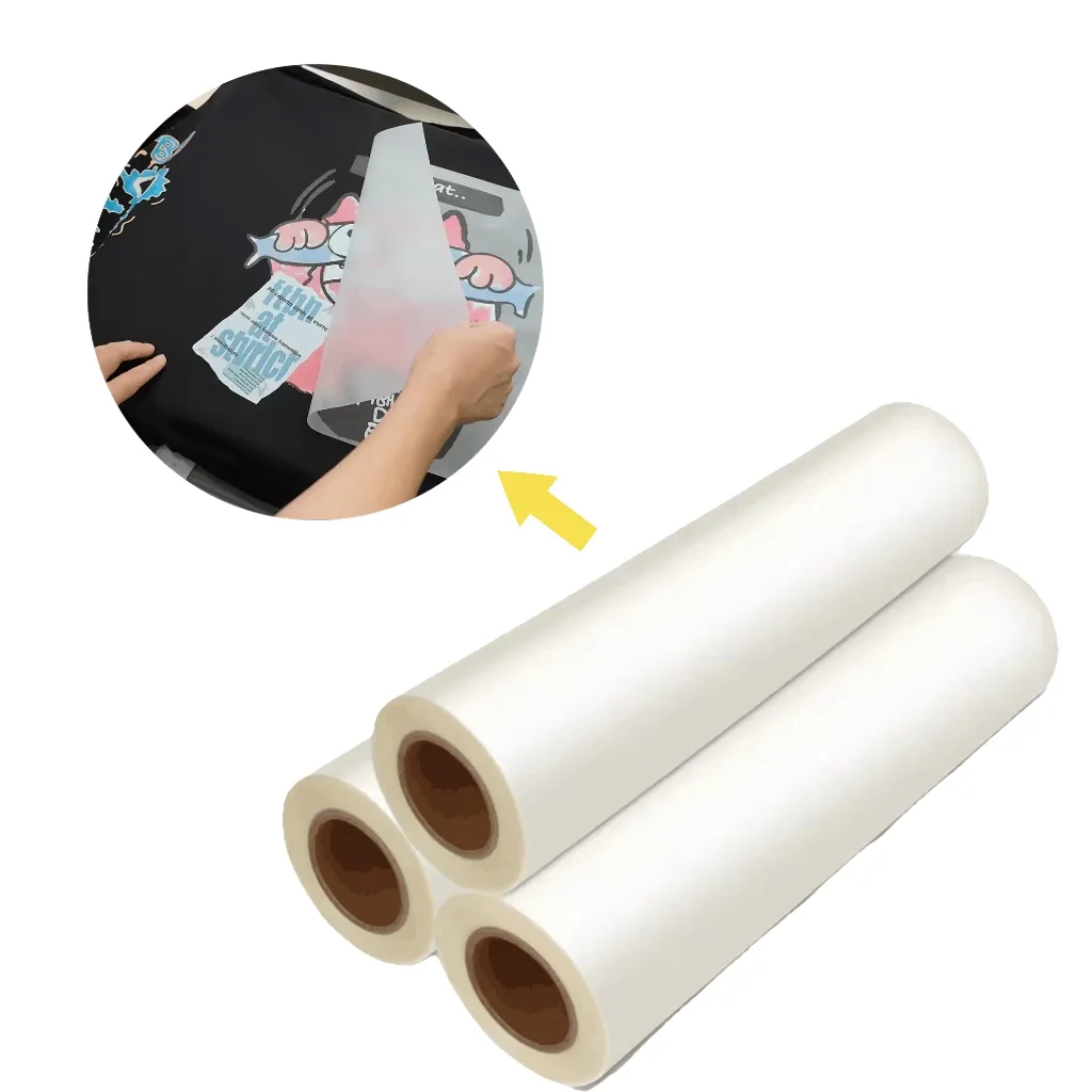 Hot Peel Cold Peel Double Single Side Printing 75 Micron 30cm 60cm*100m DTF PET Film Roll For Heat Transfer Printer