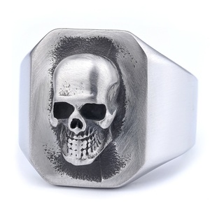 Anillo Retro de Vanguardia Nórdica, Calavera Pirata de Metal Pesado, Chapado en Oro, Acero Inoxidable, Personalizado, para Cosplay - Product Image 3