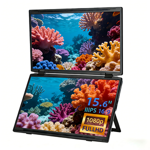 <span class=keywords><strong>Station</strong></span> de jeu <span class=keywords><strong>portable</strong></span> 15.6 pouces Moniteur à double écran rotatif à 360 ° 300 Nits Image brillante IPS C pour ordinateur <span class=keywords><strong>portable</strong></span> Résolution 1080P - Product Image 1