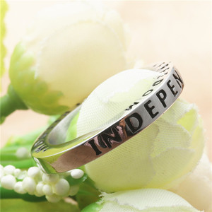 European American Style Titanium Steel Letter <b>Ring</b> Retro <b>Silver</b> Women's Fashion Jewelry Gift - Product Image 3