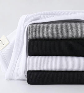 عالية الجودة الأبيض الرجال القطن الضلع تي شيرت بلا أكمام للصالة الرياضية عارضة اللياقة البدنية مثير OEM ODM تنفس سترة أعلى ل رجل ل في الهواء الطلق - Product Image 5