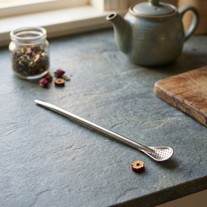 Stainless Steel Tea Spoon With Perforated Bowl Reusable <b>Bar</b> <b>Tool</b> Minimalist Design For Herbal Infusions - Product Image 4