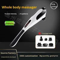 Nouveauté : Masseur vibrant électrique rechargeable en forme de dauphin, 4 têtes, pour le corps entier, prix d'usine