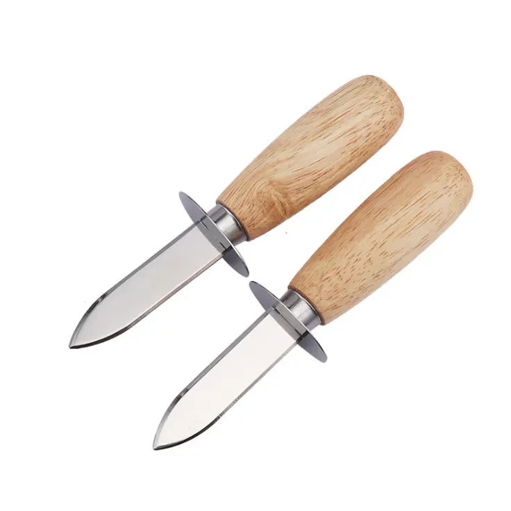 Oyster Clam Shucking Knife Opener With Wooden Handle For Seafood Kitchen Tools