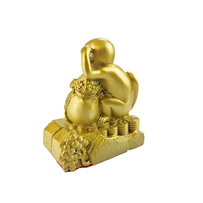 2024 precio al por mayor estatua de cobre productos hogar fengshui decoración del hogar metal latón dorado mono del zodiaco adornos estatua de bronce