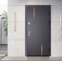 Porte intérieure moderne en acier sur mesure, isolée thermiquement et insonorisée, avec panneau en MDF, double verrouillage, exportation Russie