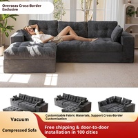 Grenzüberschreitendes Exklusives Vakuum-Komprimiertes Sofa-Modul Wohnzimmer Chaiselongue L-förmiges Design Verstellbares Lazy-Style Schlafsofa