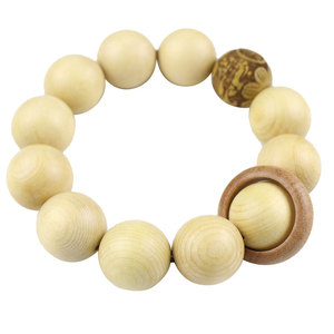 Ling Gusi Cypress Wood <b>Bracelet</b> 10mm Beads Carved Religious Ceremony Unisex Jewelry Collectible Gift - Product Image 5