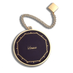 กระจกแต่งหน้าพกพาทรงกลมพู่โลหะสีม่วงคุณภาพสูงสั่งทำจากโรงงาน - Product Image 6