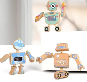 Jouets en bois en gros, jouets éducatifs Montessori pour enfants, jouets en bois créatifs, robots à assembler pour enfants - Product Image 4