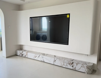 Meuble TV moderne sur mesure, console multimédia avec rangement, mobilier de salon, usine OEM ODM