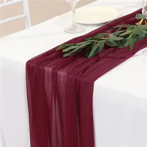 Outdoor Wine Red Table Flag Tisch dekoration Lace Table Runner für Party und Hochzeit
