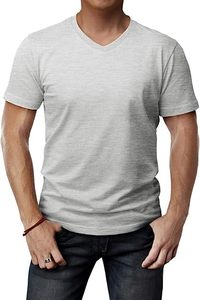 Maillot de corps décontracté à manches courtes coupe ajustée pour hommes doux et léger en jersey col en V taille XS à 3XL t-shirts - Product Image 4