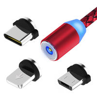 Câble de charge magnétique USB 3 en 1, USB vers Type C Micro, câbles de charge magnétique pour téléphone portable Samsung pour Huawei, vente flash