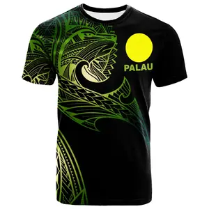 Custom Logo Printing Palau Men's Shirts Factory Wholesale Leader Wolf Is You Gradient Color Full Print Plus Size Men's Shirts