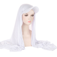 Pañuelo Hijab Islámico Musulmán, Gorro con Visera, Protección Solar UV para Mujer, Color Sólido Versátil, Pañuelo Hijab de Oriente Medio con Visera