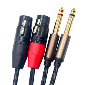 XLR 母头转 <span class=keywords><strong>1</strong></span>/<span class=keywords><strong>4</strong></span> 英寸 TS 电缆 2 XLR 母头转 2 X 6.35 毫米四分之一英寸 TS 单声道 Y 型分线器音频连接麦克风电缆扬声器 - Product Image 2