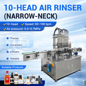 <span class=keywords><strong>Machine</strong></span> de lavage et de nettoyage automatique à 10 têtes en acier inoxydable à ions négatifs pour bouteilles cosmétiques, alimentaires, en verre et en PP - Product Image 3