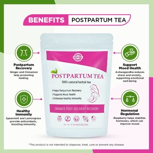 Thé post-partum à la framboise et au gingembre 100% naturel Chinaherbs, équilibre hormonal féminin, thé aux feuilles de framboise, soins post-partum - Product Image 2