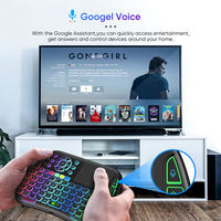 Miniteclado M9 retroiluminado de 7 colores, periférico recargable, 2,4G, inalámbrico, Air Mouse, Qwerty, Touchpad, portátil, mando a distancia inteligente para TV Box