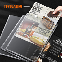 Semua Sampul Menu PVC 8,5 X 11 Inci Sampul Menu Restoran dengan Sistem Pengisian Atas Sampul Buku Transparan Dua Sisi