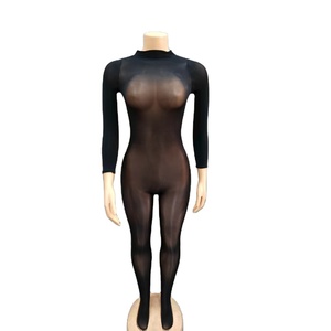 Body de Mujer Sexy Transparente con Medias Brillantes, Mono de Seda Suave Translúcido, Lencería de Moda - Product Image 1