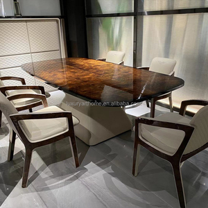 Ensemble de table à manger moderne en bois massif de luxe avec six chaises en cuir, personnalisable avec le logo <span class=keywords><strong>B</strong></span> - Product Image 6