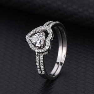 GR106 explosivo europeo y <span class=keywords><strong>americano</strong></span> 925 plata esterlina mujeres pareja anillos Zirconia boda diamante par mano adornos - Product Image 4