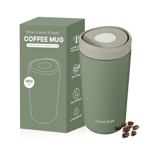 Taza de café de acero inoxidable con logotipo personalizado de nuevo diseño Everich, Taza Termo aislada de 400ml con diseño duradero y sin BPA - Product Image 3